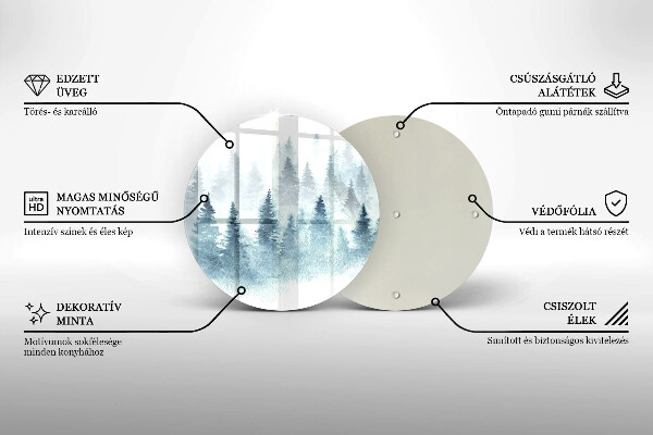 Kuchynská doska zo skla Maľovaný zimný les