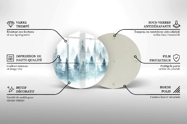 Kuchynská doska zo skla Maľovaný zimný les