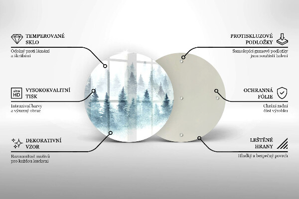 Kuchynská doska zo skla Maľovaný zimný les
