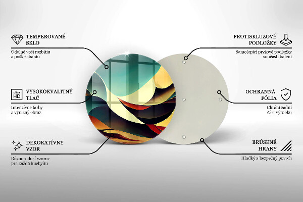 Kuchynská doska veľká zo skla Tvarová abstrakcia