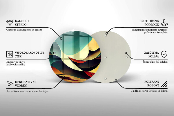 Kuchynská doska veľká zo skla Tvarová abstrakcia