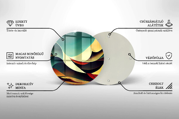 Kuchynská doska veľká zo skla Tvarová abstrakcia