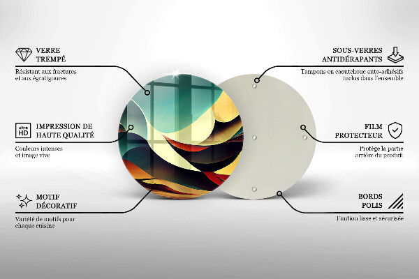 Kuchynská doska veľká zo skla Tvarová abstrakcia
