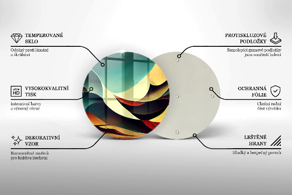 Kuchynská doska veľká zo skla Tvarová abstrakcia