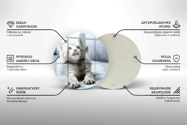 Kuchynská doska zo skla Malé roztomilé mačiatko