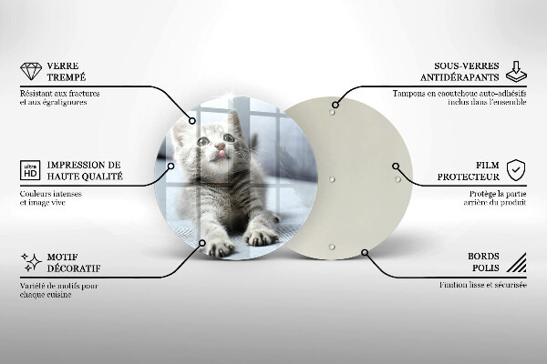 Kuchynská doska zo skla Malé roztomilé mačiatko