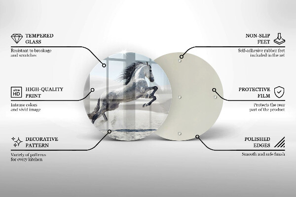 Kuchynská doska zo skla Osy bieleho koňa