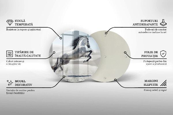 Kuchynská doska zo skla Osy bieleho koňa