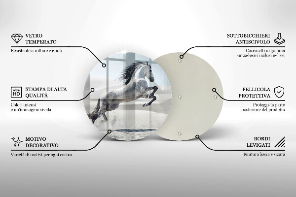 Kuchynská doska zo skla Osy bieleho koňa