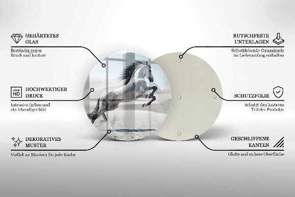 Kuchynská doska zo skla Osy bieleho koňa