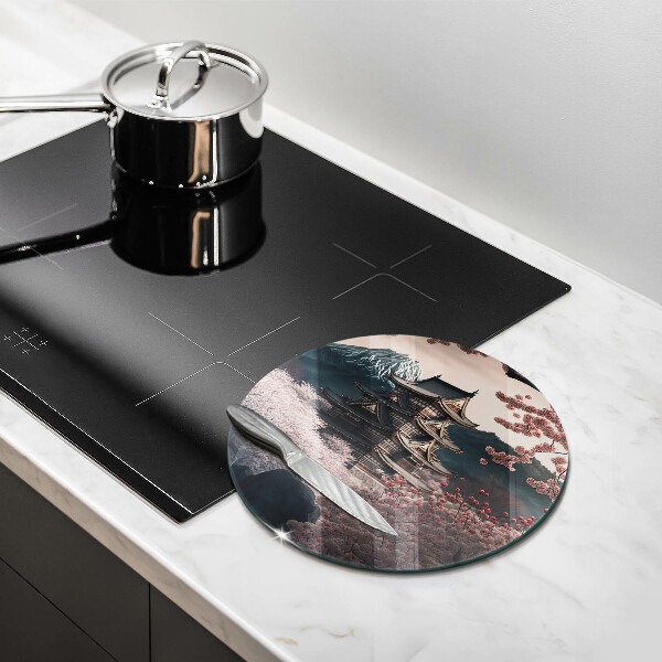 Kuchynská doska veľká zo skla Japonská stavebná krajina