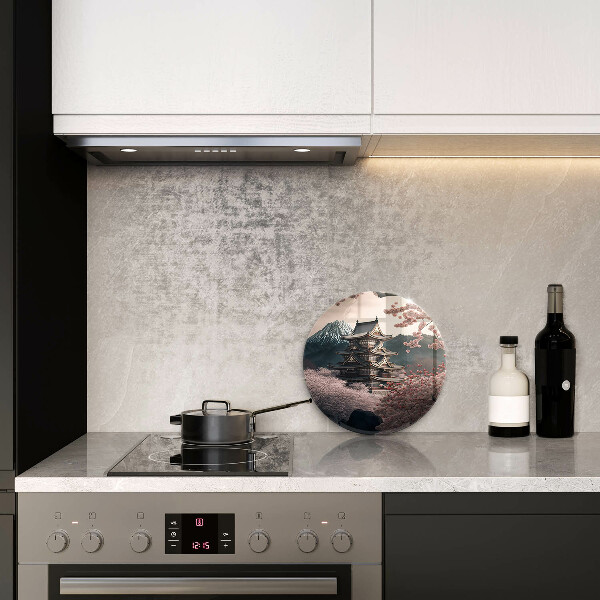 Kuchynská doska veľká zo skla Japonská stavebná krajina