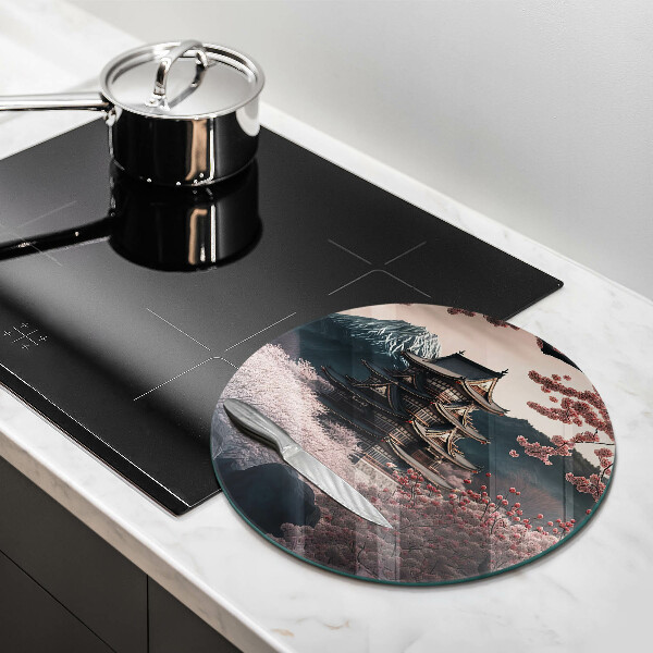 Kuchynská doska veľká zo skla Japonská stavebná krajina