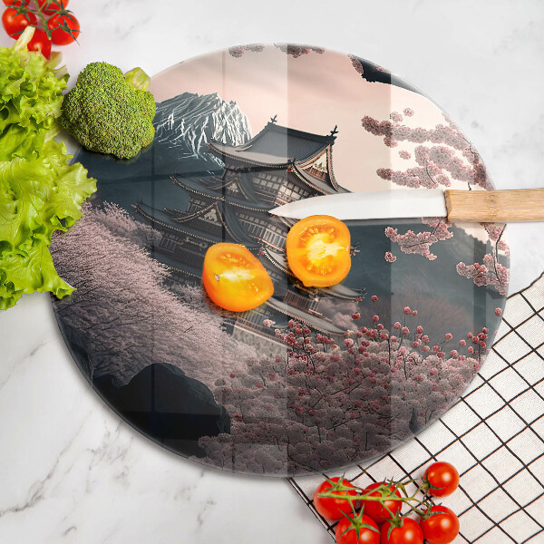 Kuchynská doska veľká zo skla Japonská stavebná krajina