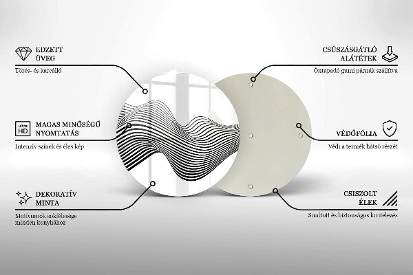 Kuchynská doska zo skla Lineárna abstrakcia