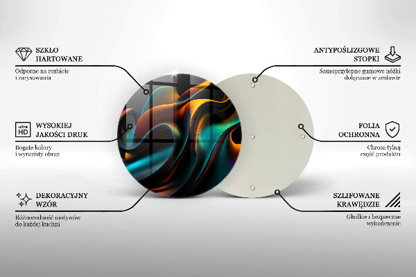 Kuchynská doska veľká zo skla Farebná abstrakcia