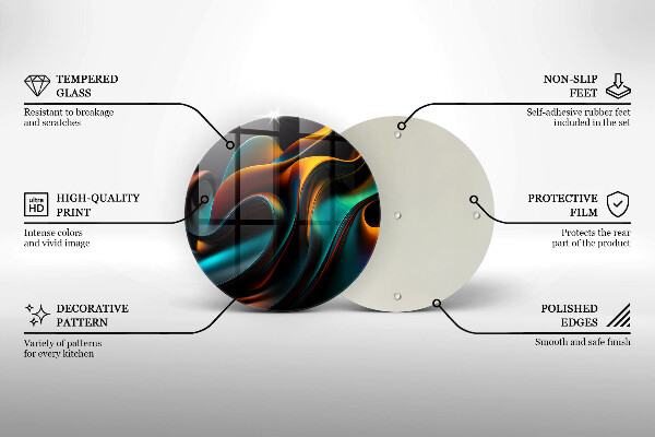 Kuchynská doska veľká zo skla Farebná abstrakcia