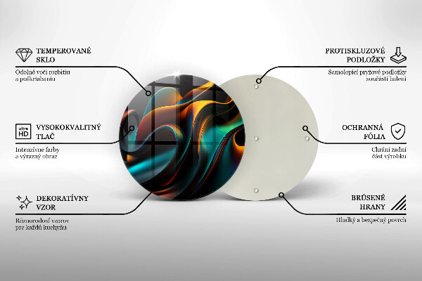 Kuchynská doska veľká zo skla Farebná abstrakcia