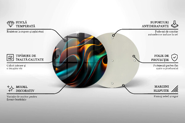 Kuchynská doska veľká zo skla Farebná abstrakcia