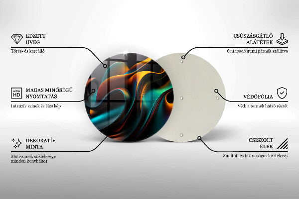 Kuchynská doska veľká zo skla Farebná abstrakcia