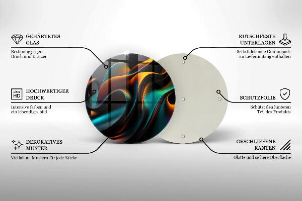 Kuchynská doska veľká zo skla Farebná abstrakcia