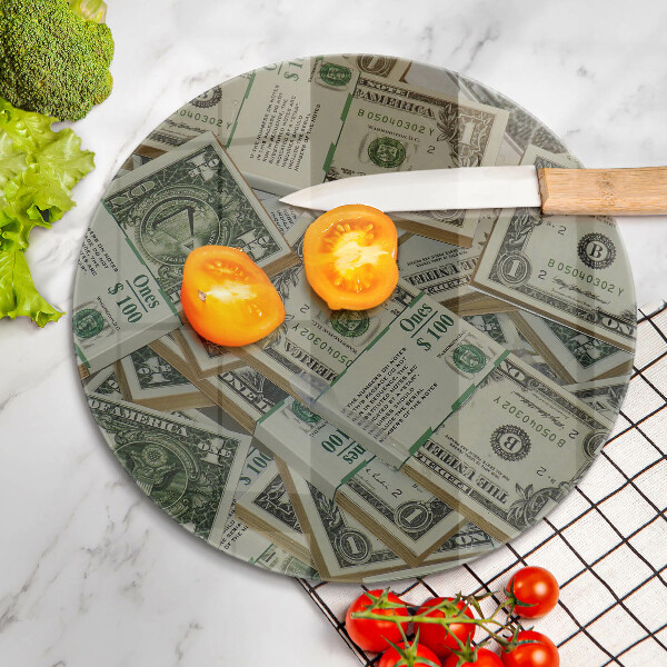 Kuchynská doska zo skla Peniaze doláre