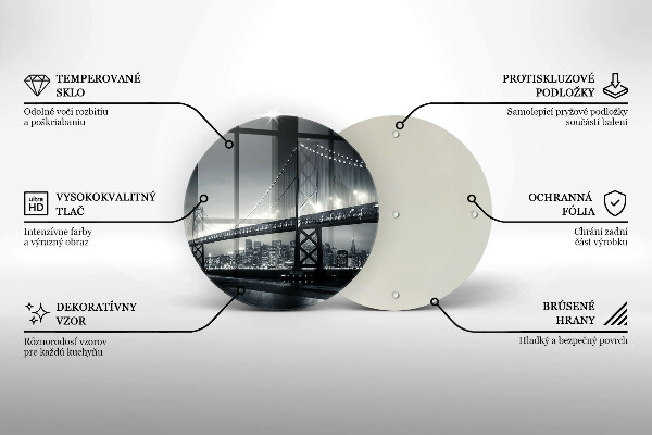 Kuchynská doska veľká zo skla Most Benjamina Franklina