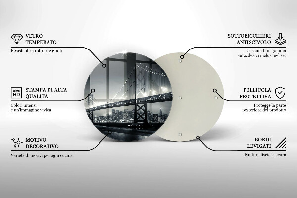 Kuchynská doska veľká zo skla Most Benjamina Franklina