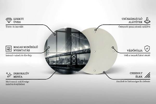 Kuchynská doska veľká zo skla Most Benjamina Franklina