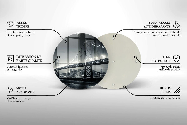 Kuchynská doska veľká zo skla Most Benjamina Franklina