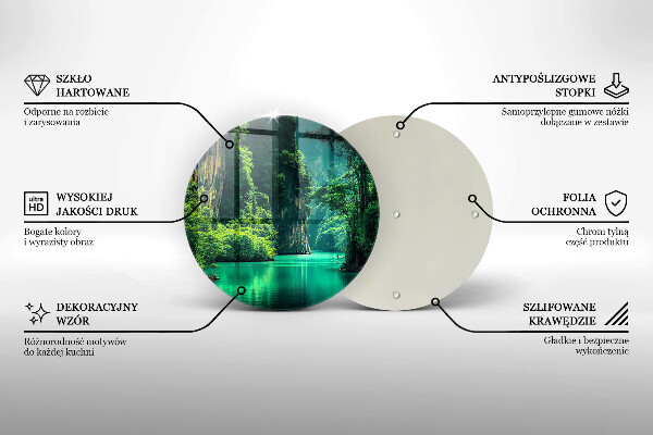 Kuchynská doska veľká zo skla Lagúnová krajina