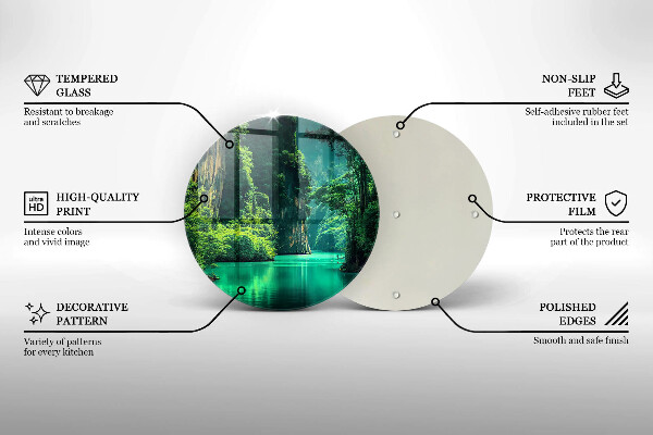 Kuchynská doska veľká zo skla Lagúnová krajina