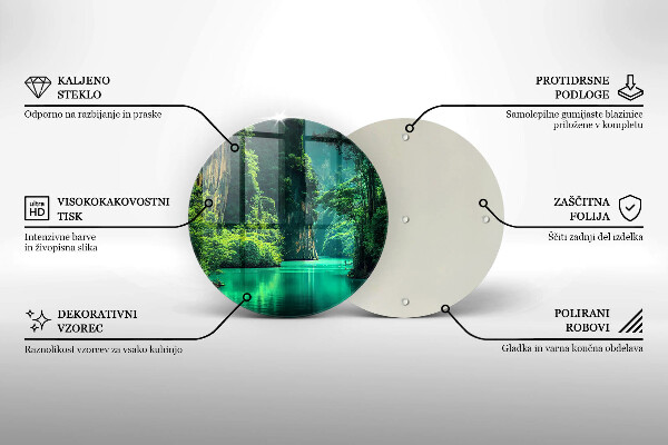 Kuchynská doska veľká zo skla Lagúnová krajina
