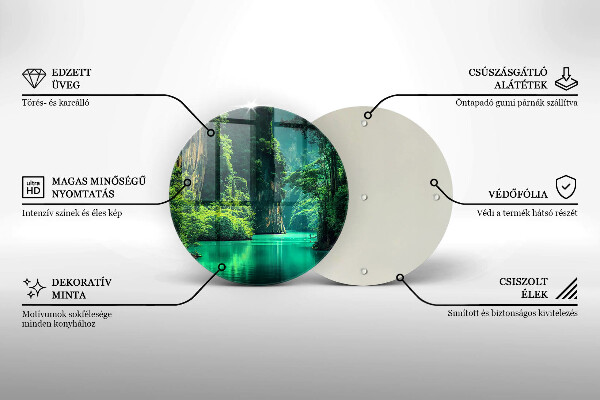 Kuchynská doska veľká zo skla Lagúnová krajina