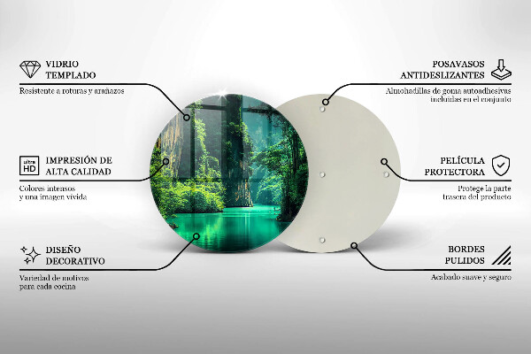 Kuchynská doska veľká zo skla Lagúnová krajina