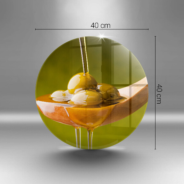 Kuchynská doska zo skla Olivový olej a olivy