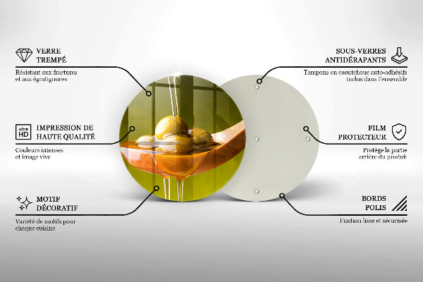 Kuchynská doska zo skla Olivový olej a olivy