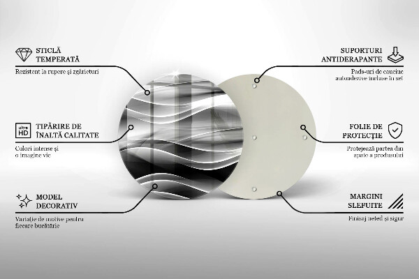 Kuchynská doska zo skla Abstraktné línie dymu