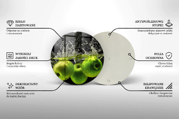 Kuchynská doska zo skla Zelené jablká a voda