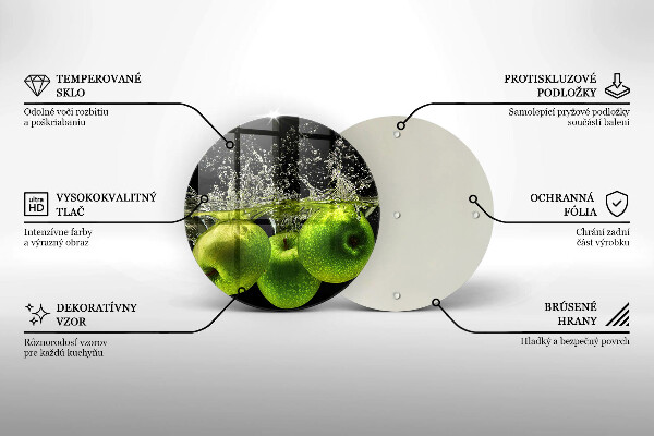 Kuchynská doska zo skla Zelené jablká a voda
