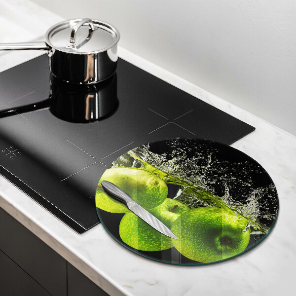 Kuchynská doska zo skla Zelené jablká a voda
