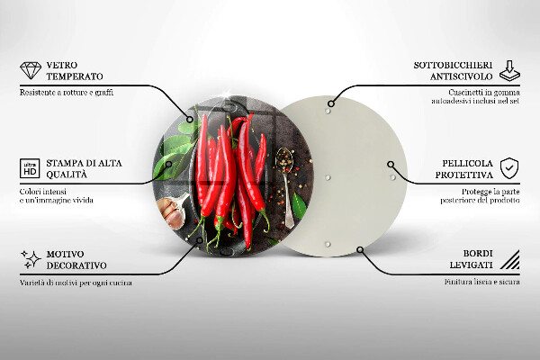 Kuchynská doska zo skla Červené chilli papričky
