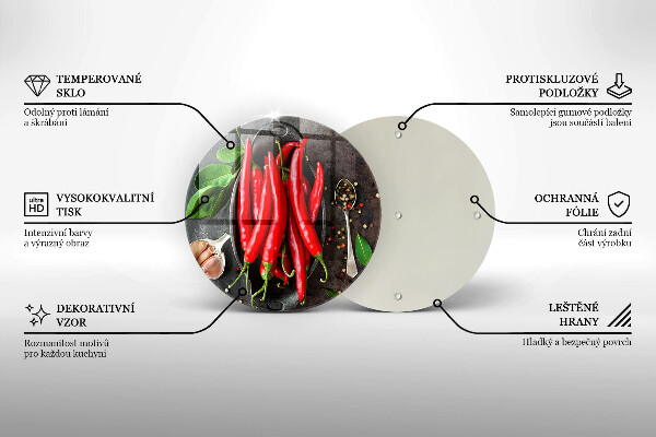 Kuchynská doska zo skla Červené chilli papričky