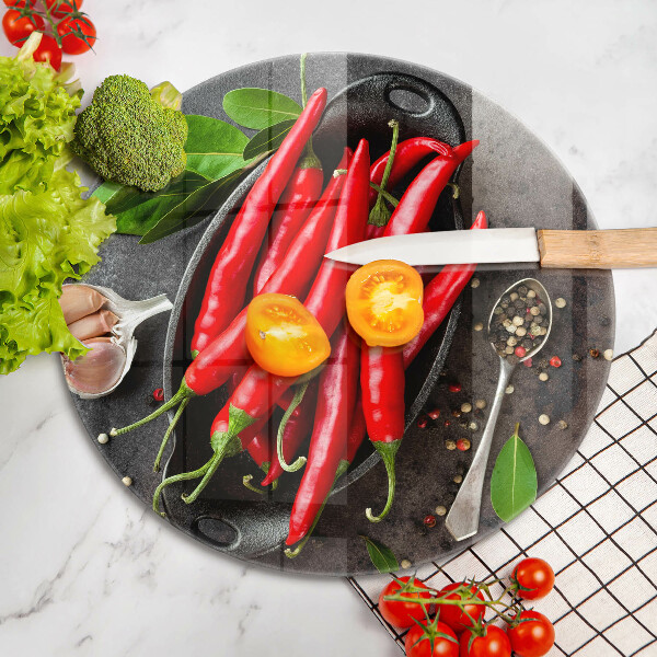 Kuchynská doska zo skla Červené chilli papričky