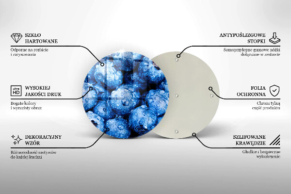 Kuchynská doska zo skla Šťavnaté čučoriedky