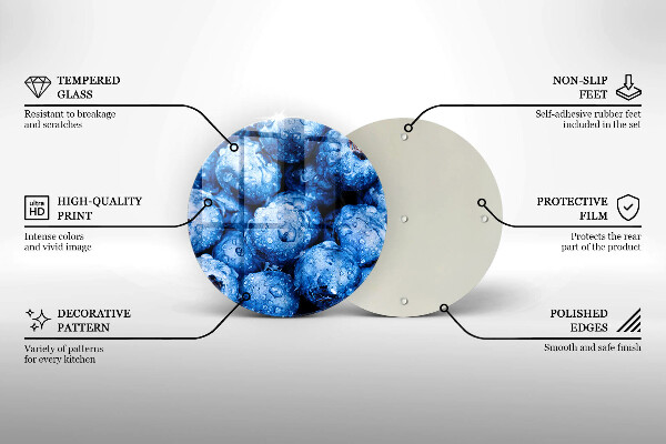 Kuchynská doska zo skla Šťavnaté čučoriedky