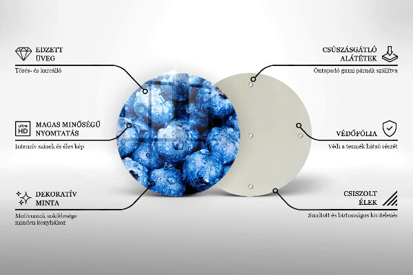 Kuchynská doska zo skla Šťavnaté čučoriedky
