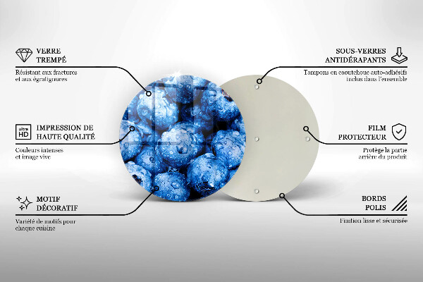 Kuchynská doska zo skla Šťavnaté čučoriedky