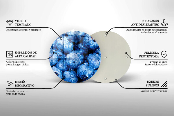 Kuchynská doska zo skla Šťavnaté čučoriedky