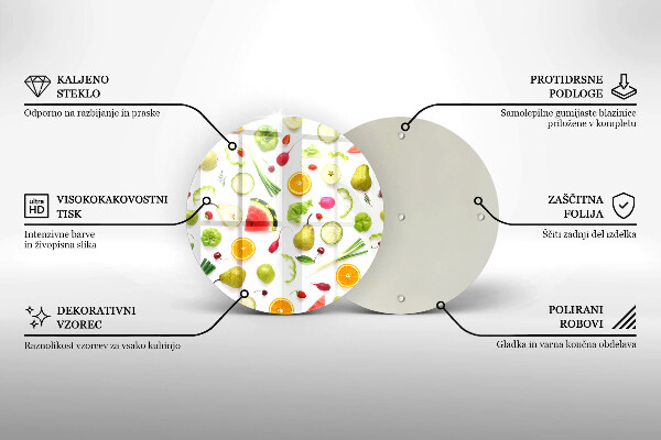 Kuchynská doska zo skla Vzor ovocia a zeleniny